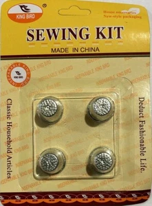 4 piezas dedales de metal de metal para costura y protección con agujas dedales de metal - Imagen 1 de 2