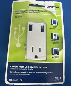 Leviton T5631-W 3,6A USB Ladegerät manipulationssicher Steckdose 15A/125V weiß Neu B70 - Bild 1 von 10