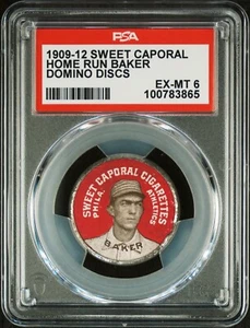 1909-12 Sweet Caporal Baseball Domino Discs HOME RUN BAKER Pin Coin PSA 6 EX-MT - Picture 1 of 2