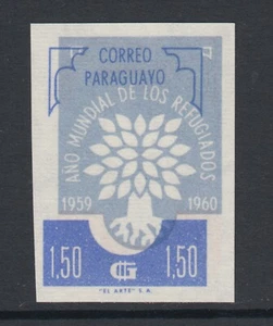 Paraguay Sc 563 MNH. 1960 1.50g World Refugee Year, imperf with color shift, VF - Picture 1 of 1