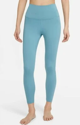 NIKE YOGA Women's Tight Fit High Rise 7/8 Length Tight fit Leggings In L BLUE - Image 1 of 4