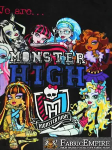 Polar Fleece Fabric Panel Print WE ARE MONSTERHIGH / Sold per piece - Picture 1 of 1