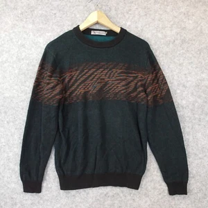 Abstract Wool Sweater Boys 5 XS Forest Green WOODPOCKET Pullover Oversized JAPAN - Picture 1 of 9