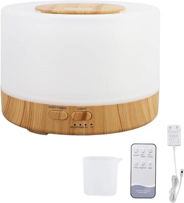 Umidificatore da Tavolo Aromaterapia 500ML Effetto Legno 7Colori LED Telecomando - Image 1 of 4