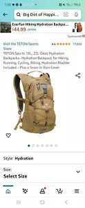 New Teton Sports 22L Oasis Hydration Backpacks - Picture 1 of 4