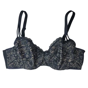 Soma Enticing Lift Full Coverage Bra Black 38D Unlined Underwire Adj Strap Lace - Picture 1 of 9