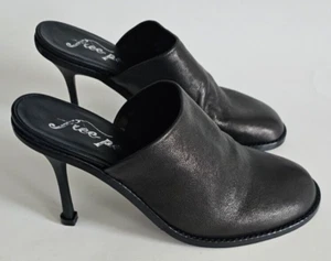 Free People Leila Damen Pantolette schwarz Leder Stilettoabsatz Größe 8 US / 38 EU - Bild 1 von 11
