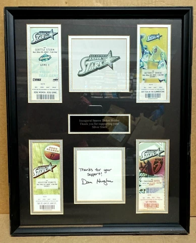 San Antonio Silver Stars WNBA Dan Hughes Autograph Ticket Stub Frame 20"x16" Cover