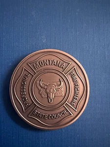 MONTANA STATE FIRE DEPARTMENT COUNSEL ROUND CHALLENGE COIN FIREMAN’S - Picture 1 of 2