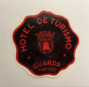 HOTEL DE TURISMO * Guarda, Portugal ~ Etiqueta de equipaje / Pegatina **REPRODUCCIÓN** - Imagen 1 de 4