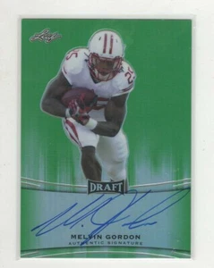 MELVIN GORDON 2015 LEAF METAL DRAFT GREEN AUTO ROOKIE RC SP #6/10 BADGERS-RAVENS - Bild 1 von 2