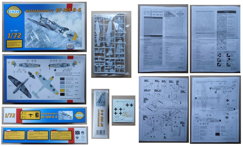 MESSERSCHMITT BF-109 G-6, Smer 1/72 model kit vintage modellismo Repubblica Ceca - Immagine 1 di 1