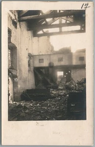 Primera Guerra Mundial Edificio destruido Antigua Foto Real Postal RPPC - Imagen 1 de 2