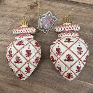 Jim Shore Heartwood Creek Vintage Menge 2 Quilt Herz Weihnachtsschmuck #118701 - Bild 1 von 8