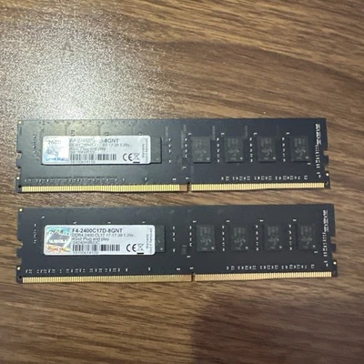 8GB (2 x 4GB) DDR4 2400 (PC4 19200) Desktop Memory Model F4-2400C17D-8GNT. QTY 2 - Image 1 of 3