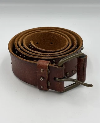 Vintage American Eagle Outfitters Women XL Belt Brown Leather Boho Rivets Older - Image 1 of 4