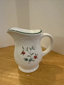 Pfaltzgraff Winterberry Creamer Stoneware Holly Berry Christmas - Picture 1 of 5