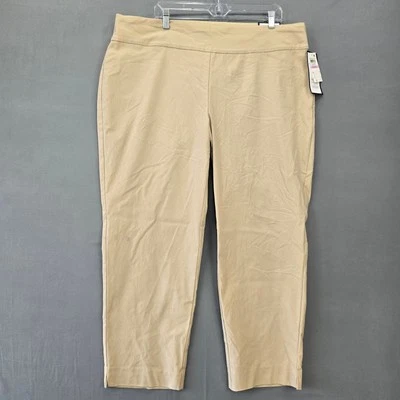 Pantalones Charter Club Bronceados Elastizados Pierna Ajustada Cambridge Nuevos Para Mujer Talla 22W Cortos Foto 1 de 4