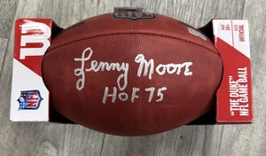 Lenny Moore HOF 75 Official Duke handsigniert signed Football Tristar COA - Bild 1 von 3