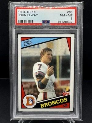 Topps John Elway #63 1984 PSA 8 Foto 1 de 2