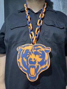 NFL Chicago Bears GRAN Collar con Logotipo de Cadena Impreso en 3D - Imagen 1 de 3