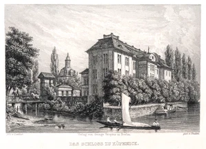 Berlin Schloss Köpenick Stahlstich von Finden aus Spiker 1833 Passepartout - Bild 1 von 5