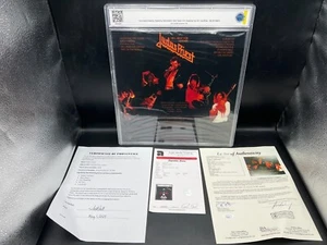 Judas Priest 5x Band-Signed Hell Bent for Leather Vinyl Album AMG Graded 9 JSA - Picture 1 of 9