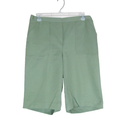 ALFRED DUNNER Womens 10 Olive Green Shorts W 30 INS 11.5 Pull-on Elastic Waist - Image 1 of 4