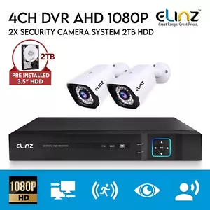 4CH 1080P Audio CCTV Surveillance DVR 2x Bullet Security Camera System 2TB HDD - Picture 1 of 12