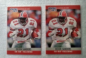 (2) Carta Calcio 1990 Pro Set #36 Deion Sanders Atlanta Falcons NM - Foto 1 di 2