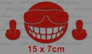 F*CK OFF SMILEY Sticker Fun Sticker Middle Finger Decal Wall Tattoo Film - Picture 1 of 2