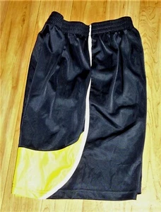 Russell Athletic Shorts,Youth Sz XL(18-20),Elastic Waist,2 Pockets,Navy & Yellow - Picture 1 of 4