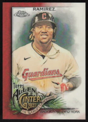 2022 Topps Allen & Ginter Chrome Orange Jose Ramirez /25 Cleveland Guardians - Image 1 of 2