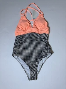 CUPSHE Women's Tummy Control One Piece Swimsuit with O-Ring Criss Cross Straps M - Picture 1 of 12