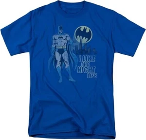DC Comics Men's Batman I Like The Night Life T-Shirt, Royal, Small - Picture 1 of 1