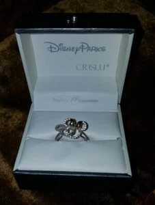 CRISLU Mickey Minnie Mouse Interlocking Icons Two Tone Ring 925 Sterling Silver - Picture 1 of 11