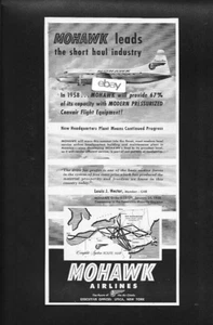 MOHAWK AIRLINES 1958 FÜHRT KURZSTRECKENINDUSTRIE MIT CONVAIR 240 DRUCKANZEIGE - Bild 1 von 1