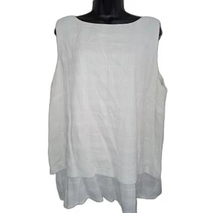 J. Jill Shirt Size Large White Cotton Layered Sleeveless Blouse Casual Comfy Top - Picture 1 of 11