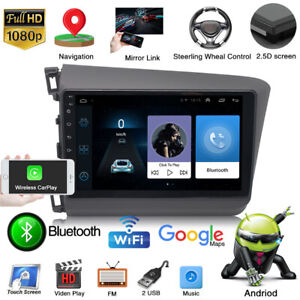 Car Android GPS Radio Player Stereo Wifi Carplay 2+32GB For Honda Civic 2012-15