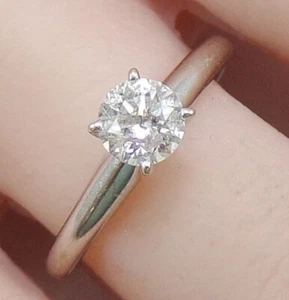 14K White Gold 0.50ct. Diamond Solitaire Engagement Wedding Ring Size 6.5 FZ - Picture 1 of 7