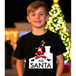 Air Santa Merry Christmas T-Shirt Funny Basketball Inspired Spoof Xmas Gifts Tee - Picture 1 of 6