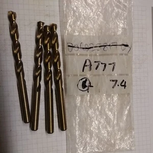 DORMER 7.4 mm drill bits A777 HSS-E cobalt heavy duty jobber drill pack of 4 - Picture 1 of 3