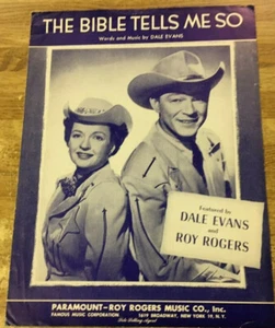 Original The Bible Tells Me So Roy Rogers Dale Evans Music/ Lyric Sheet  - Picture 1 of 3