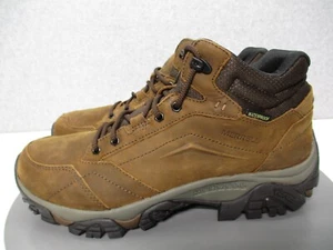 Merrell Moab Mid Waterproof Hiking Boots Earth Brown Leather Mens Sz 10 - Picture 1 of 8