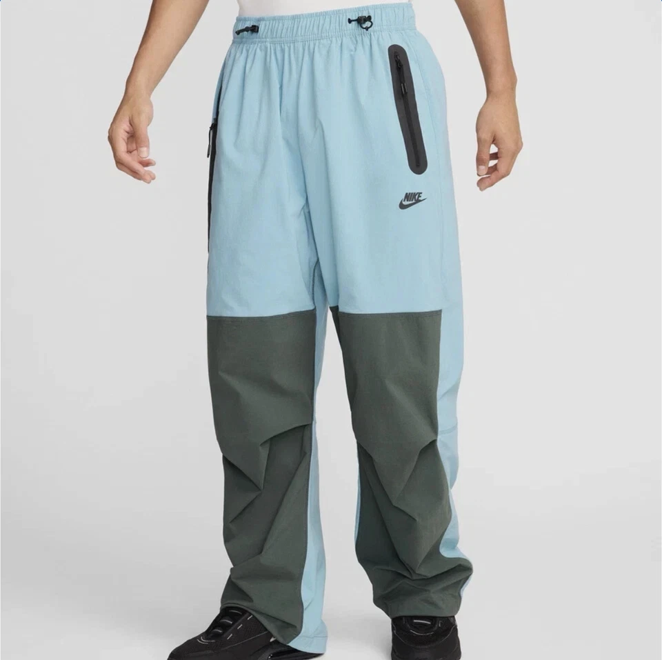 Nike Tech Woven Oversized Jogger Pants Denim Turquoise Sz XL Tall HM7158-464
