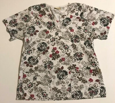 Womens Floral Scrub Top Tafford Size XS - Image 1 of 3