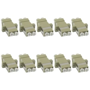 10x LC UPC to UPC LC Duplex Multi Mode Fiber Optical Cable Coupler Adapter Beige - Picture 1 of 3
