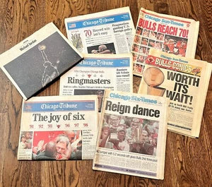 Chicago Bulls Tribune Sun Times 6to Campeonato 70 Victoria Temporada Michael Jordan - Imagen 1 de 5