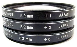 Vintage and Experienced SOLIGOR 52mm +1 +2 +3 Filter Lens Kit Japan W/Case  - Picture 1 of 5