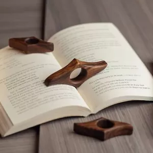 Lovers Wooden Bookmarks Thumb Book Holders Book Page Holders Reading Supplies - Picture 1 of 14